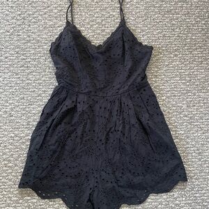 Elegant Black Lace Romper